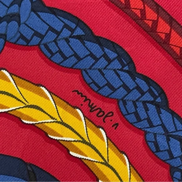 Hermès Fouets Et Badines Silk scarf Foulard. - Picture 15 of 16